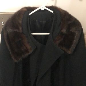 Large black pea coat